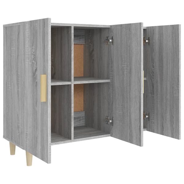 vidaXL Buffet sonoma gris 90x34x80 cm bois d'ingénierie