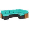 vidaXL Salon de jardin 9 pcs avec coussins noir r&eacute;sine tress&eacute;e