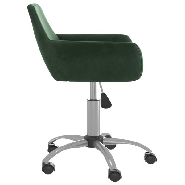 vidaXL Chaise pivotante de salle &agrave; manger Vert fonc&eacute; Velours