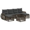 vidaXL Ensemble de canap&eacute; de jardin 7 pcs Gris et Gris fonc&eacute; polyrotin