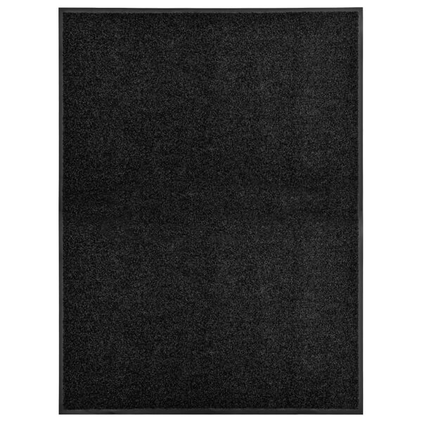 vidaXL Paillasson lavable Noir 90x120 cm