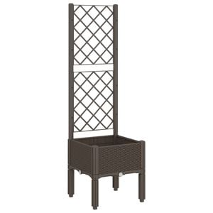 vidaXL Jardini&egrave;re avec treillis marron 40x40x142 cm PP