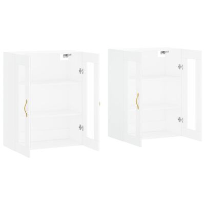 vidaXL Armoires murales 2 pcs blanc bois d'ingénierie