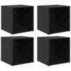 vidaXL Ensemble meuble TV 4 pc Noir Bois d'ing&eacute;nierie