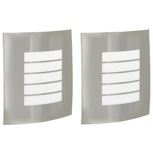 vidaXL Appliques murales extérieures 2 pcs Argent 23,5 x 10,5 x 26 cm