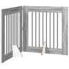 vidaXL Porte de chien pliable avec supports 2 pc Sonoma gris 160,5 cm