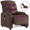 vidaXL Fauteuil de massage inclinable électrique marron similicuir