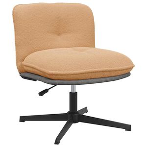 vidaXL Chaise pivotante de bureau beige boucl&eacute; comme de la laine tissu