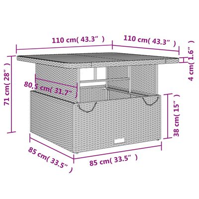 vidaXL Ensemble à manger de jardin et coussins 2 pcs beige poly rotin