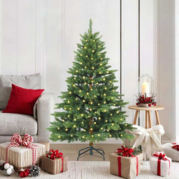 vidaXL Sapin de Noël artificiel avec 150 LED Vert 150 cm PE et PVC
