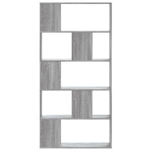 vidaXL Biblioth&egrave;que 5 niveaux sonoma gris bois d'ing&eacute;nierie
