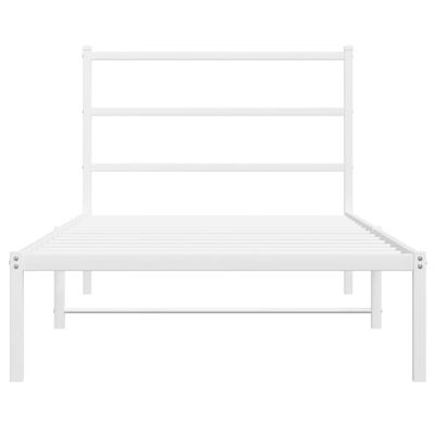 vidaXL Cadre de lit métal sans matelas et tête de lit blanc 100x200 cm