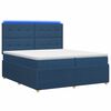 vidaXL Lit boxspring LED avec matelas Bleu 200 x 200 cm Tissu