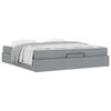 vidaXL Cadre de lit avec matelas avec matelas 2 pcs Gris clair tissu