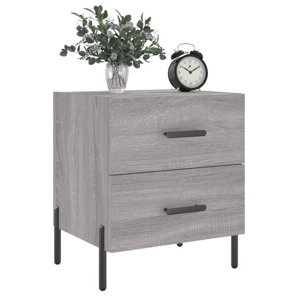 vidaXL Tables de chevet 2 pcs sonoma gris 40x35x47,5 cm