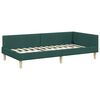 vidaXL Cadre de lit d'angle Vert fonc&eacute; 90 x 200 cm tissu