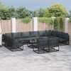vidaXL Ensemble de canap&eacute; de jardin avec coussin 12 pcs Noir Aluminium