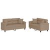 vidaXL Ensemble de canap&eacute;s 2 pcs avec coussins cappuccino similicuir