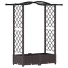 vidaXL Lit &Eacute;lev&eacute; avec Treillis et Toit Marron 124 x 40 x 123 cm PP