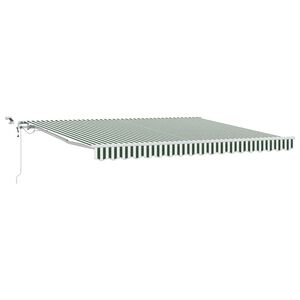 vidaXL Auvent r&eacute;tractable Vert et blanc 400 &times; 300 cm Polyester