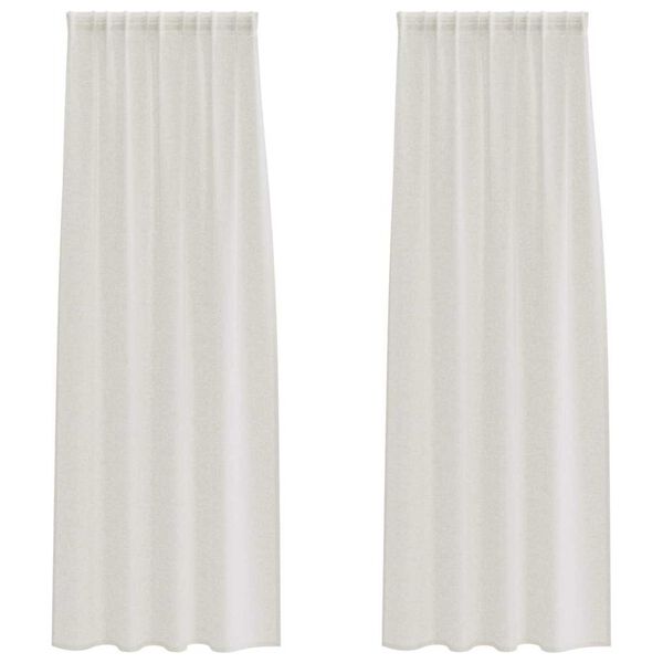 vidaXL Rideau en Voile 2 pcs Cr&egrave;me 245 x 140 cm Polyester
