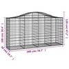 vidaXL Paniers &agrave; gabions arqu&eacute;s 2 pcs 200x50x100/120 cm fer galvanis&eacute;