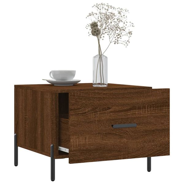 vidaXL Table basse Ch&ecirc;ne marron 50x50x40 cm Bois d'ing&eacute;nierie