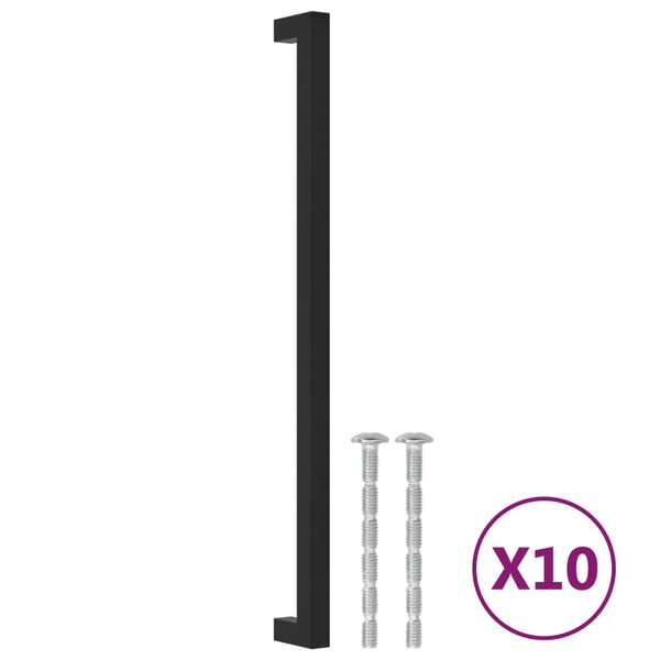 vidaXL Poign&eacute;es d'armoire 10 pcs noir 320 mm acier inoxydable