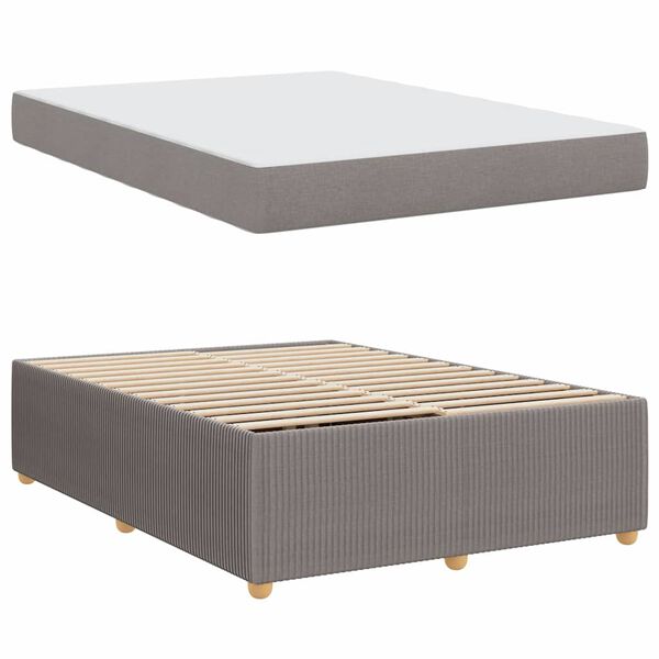 vidaXL Cadre de lit avec matelas Taupe 160 x 200 cm tissu