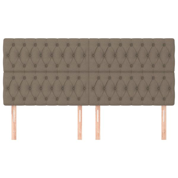 vidaXL T&ecirc;te de lit Taupe 180x7x118/128 cm Tissu