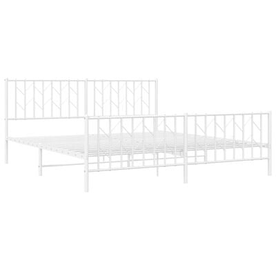 vidaXL Cadre de lit métal sans matelas et pied de lit blanc 183x213 cm