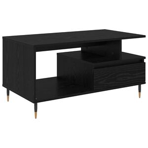 vidaXL Table basse Ch&ecirc;ne noir 90 x 49 x 45 cm Bois d'ing&eacute;nierie