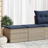 vidaXL Salon de jardin 2 pcs avec coussins gris résine tressée acacia
