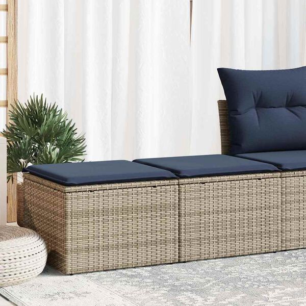 vidaXL Salon de jardin 2 pcs avec coussins gris résine tressée acacia
