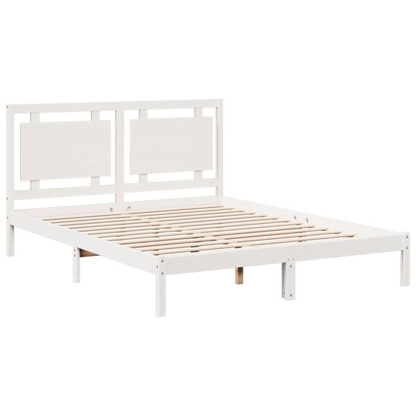 vidaXL Cadre de lit extra long sans matelas 140x210 cm bois massif