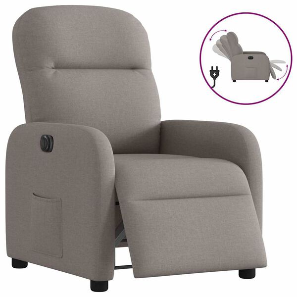 vidaXL Fauteuil inclinable &eacute;lectrique Taupe Tissu