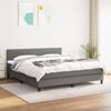 vidaXL Sommier &agrave; lattes de lit avec matelas Gris fonc&eacute; 180x200cm Tissu