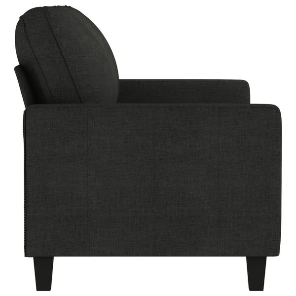 vidaXL Canap&eacute; &agrave; 2 places Noir 140 cm Tissu