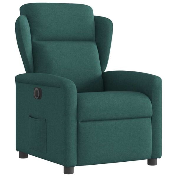 vidaXL Fauteuil inclinable &eacute;lectrique Vert fonc&eacute; Tissu