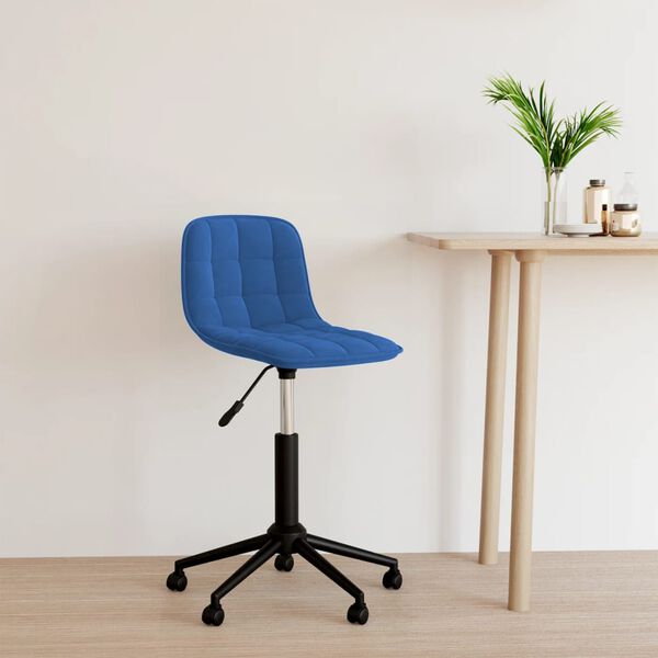 vidaXL Chaise pivotante de salle &agrave; manger Bleu Velours