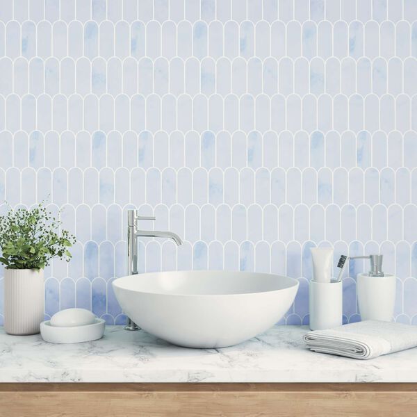 vidaXL Autocollants D&eacute;coratifs 10 pcs Bleu clair 30 x 30 x 0,8 cm