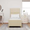 vidaXL Cadre de lit avec t&ecirc;te de lit Cr&egrave;me 80 x 200 cm tissu