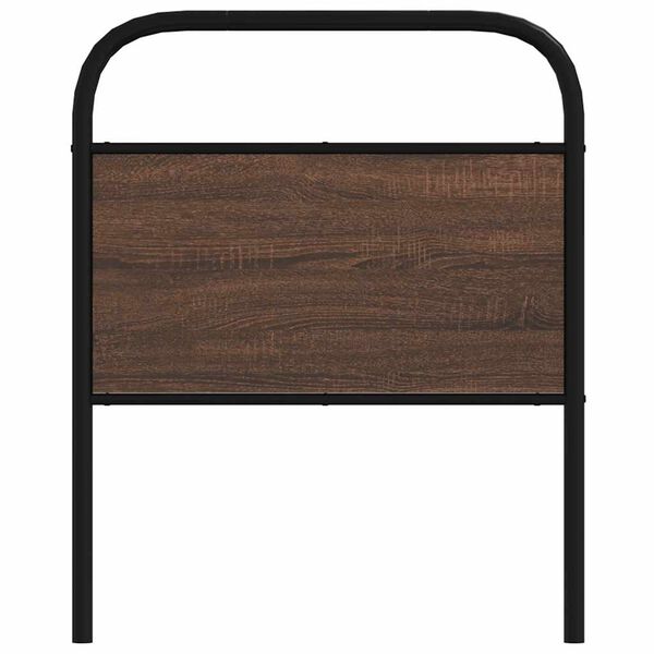 vidaXL T&ecirc;te de lit ch&ecirc;ne marron 75 cm acier et bois d'ing&eacute;nierie