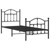 vidaXL Cadre de lit m&eacute;tal sans matelas avec pied de lit noir 90x190 cm