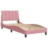 vidaXL Cadre de lit avec LED sans matelas Hanko rose 90x200 cm velours