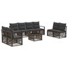 vidaXL Ensemble de canap&eacute; de jardin 9 pc Gris polyrotin