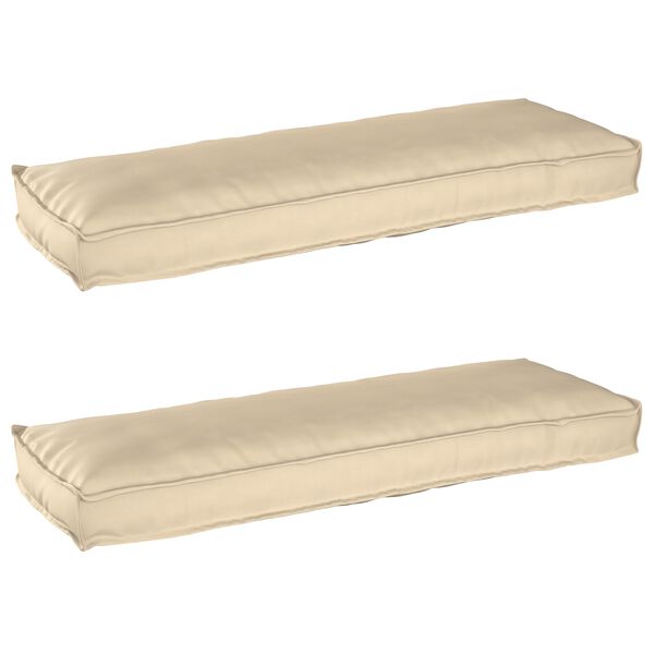 vidaXL Set de coussins de palette 2 pcs Beige 120 x 40 x 8 cm