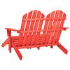 vidaXL Chaise de jardin Adirondack 2 places et pouf sapin massif Rouge