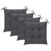 vidaXL Chaises de jardin et coussins anthracite lot de 4 Bois de teck