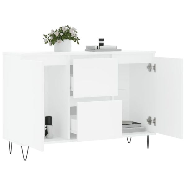 vidaXL Buffet blanc 101,5x35x70 cm bois d'ingénierie